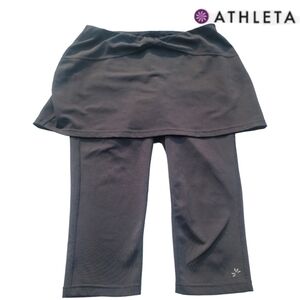 ATHLETA‎ Skirted Crop Leggings Pocket Women's Size Small Black